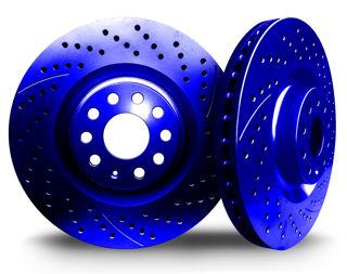 Picture of 1974 land rover range rover chromebrakes drilled and slotted blue front rotor