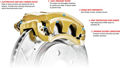Picture of 1988 acura integra brakeworld powder coated replacement calipers gold front right